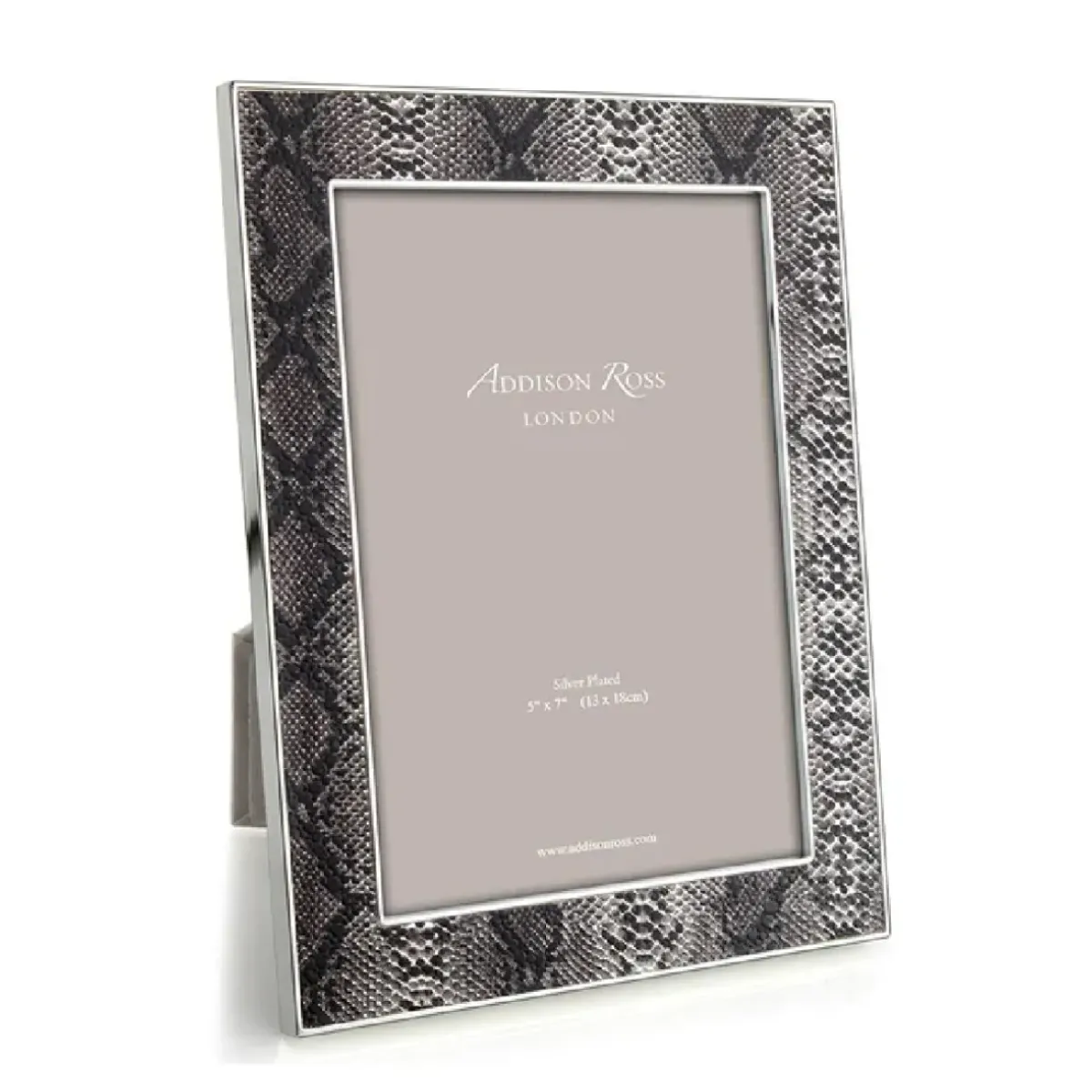 Josephs Jewelers Home Décor>Addison Ross – Faux Snake Skin & Silver 5×7 Frame