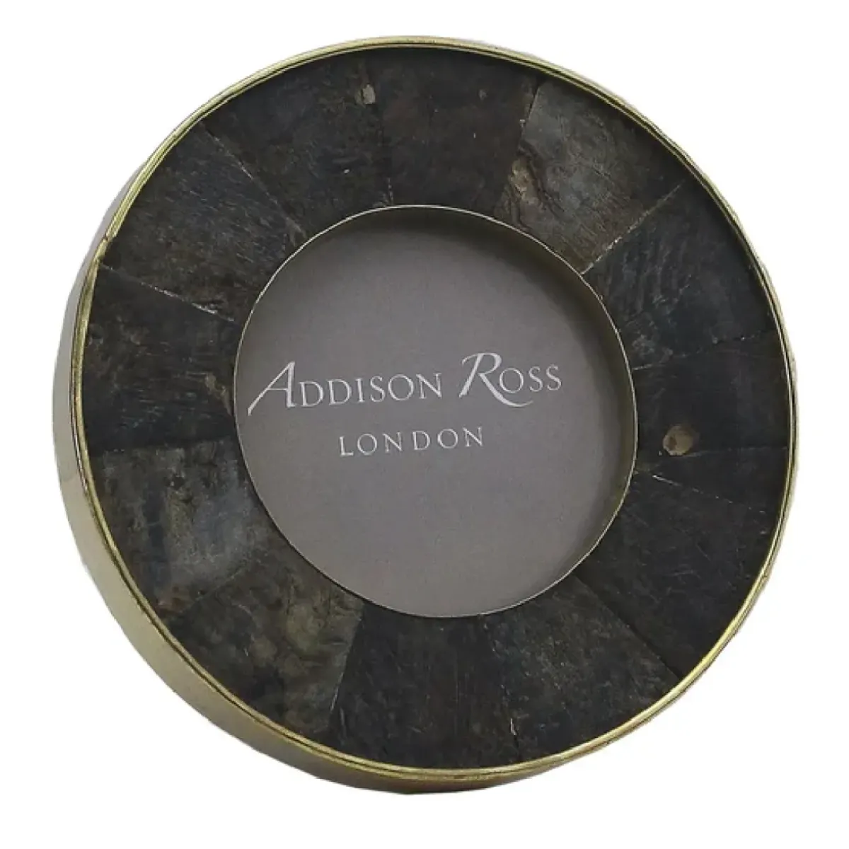 Josephs Jewelers Home Décor>Addison Ross – Round Black Horn 3×3 Frame