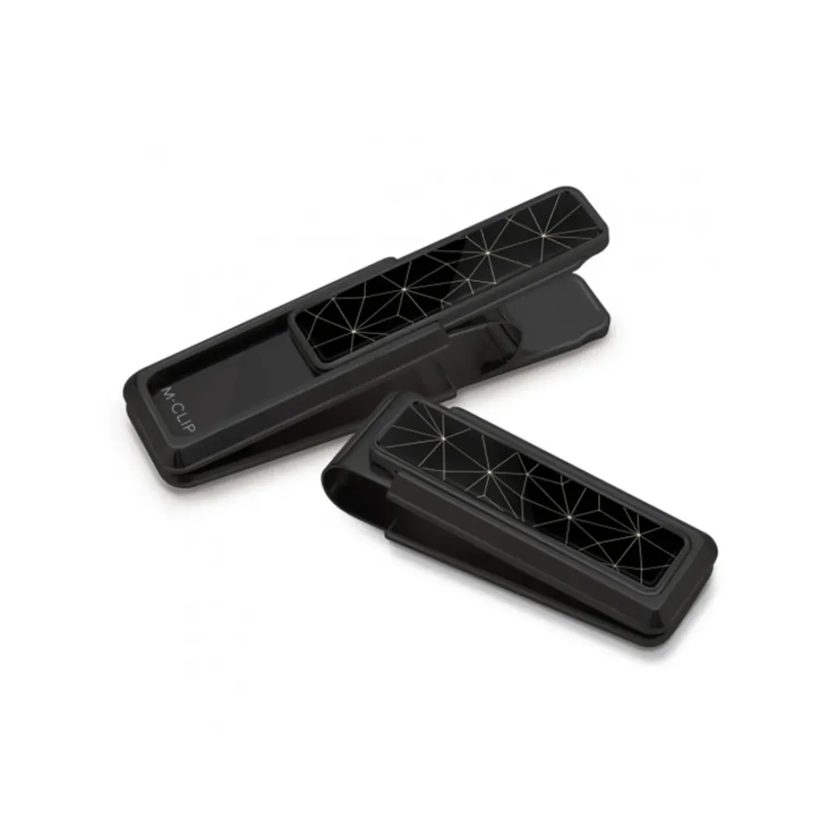 Josephs Jewelers Money Clips>Black Stainless Steel Shattered Money Clip