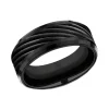 Josephs Jewelers Wedding Bands For Men>Black Titanium Swirl Center 8mm Band