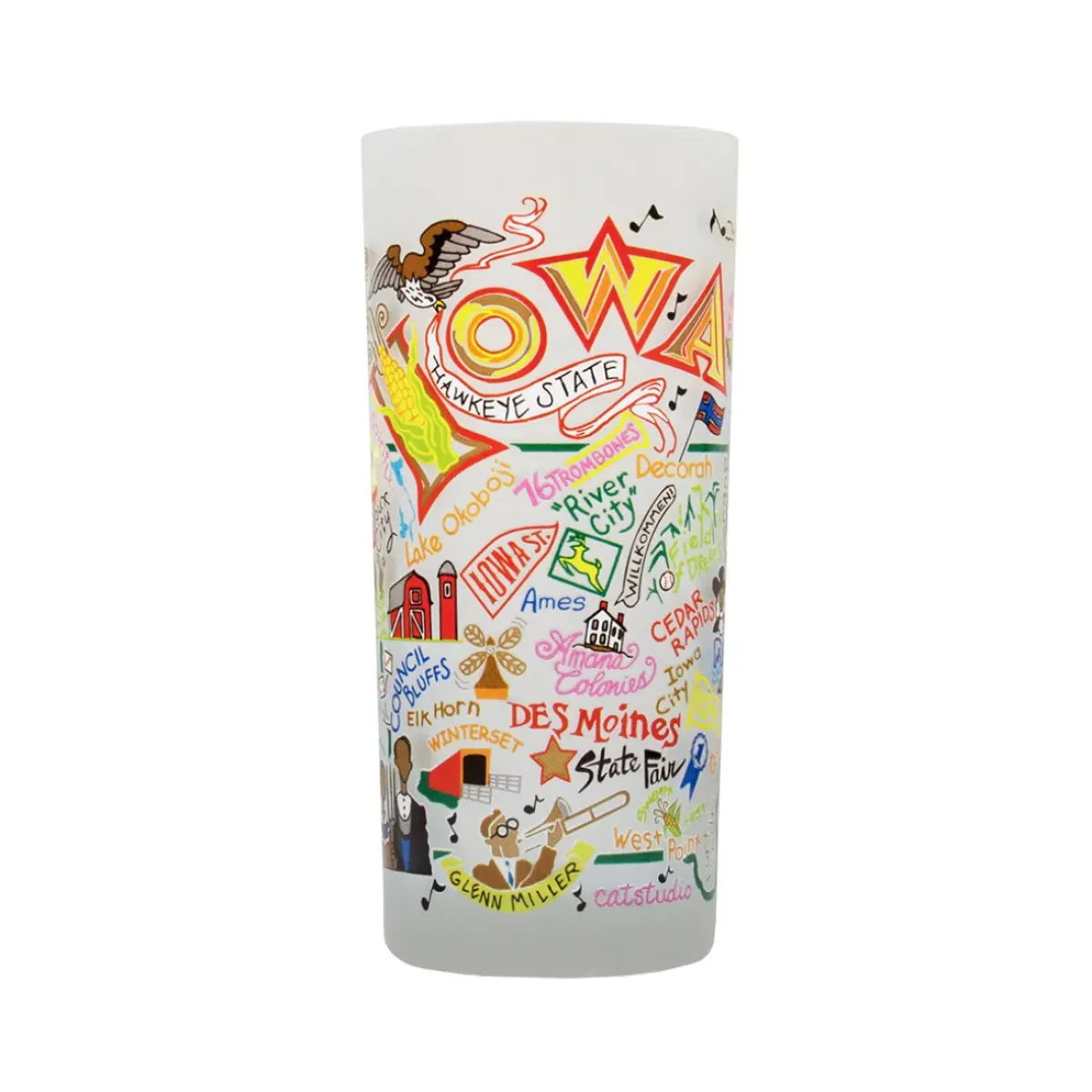 Josephs Jewelers Serveware>Cat Studio – Iowa Drinking Glass