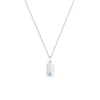 Josephs Jewelers Necklaces And Pendants>Children’s Sterling Silver Light Blue Cubic Zirconia Bar Pendant with Chain