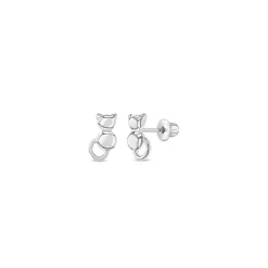 Josephs Jewelers Earrings>Children’s Sterling Silver Kitty Cat Stud Earrings