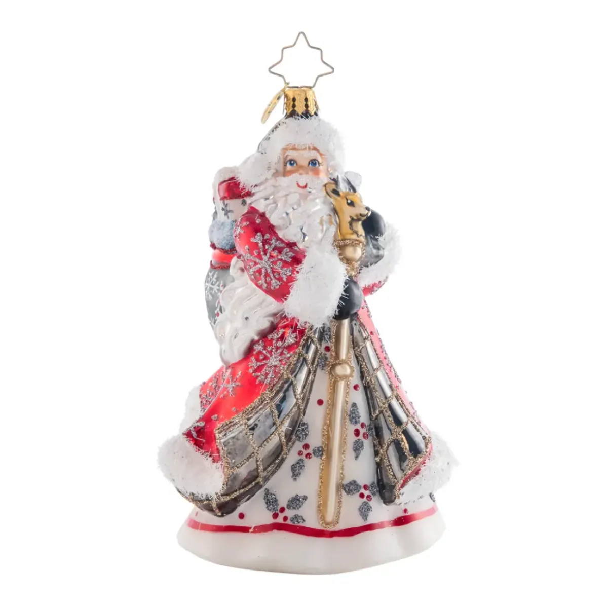 Josephs Jewelers Home Décor>Christopher Radko – Winter Slendor Santa Glass Ornament