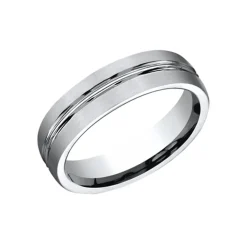 Josephs Jewelers Wedding Bands For Men>Cobalt Chrome 6mm Striped Wedding Band
