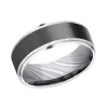 Josephs Jewelers Wedding Bands For Men>Damascus Steel and Black Titanium 8mm Band