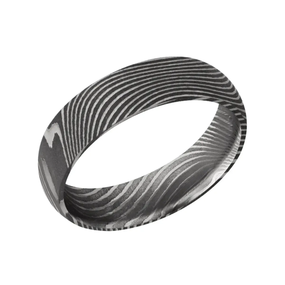 Josephs Jewelers Wedding Bands For Men>Damascus Steel Domed Wedding Band
