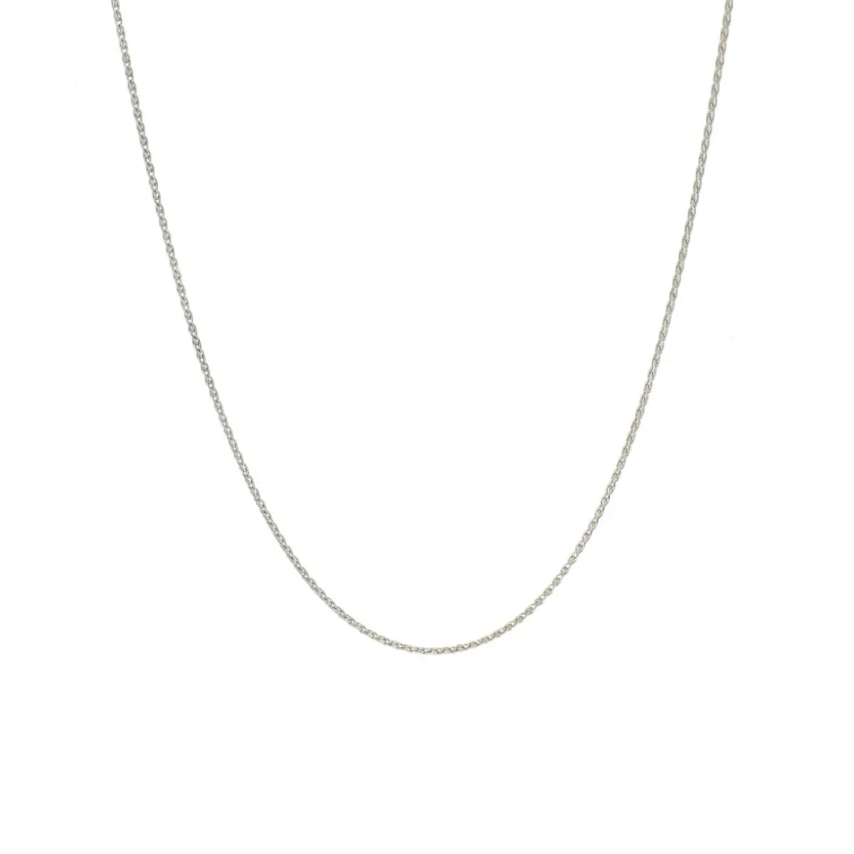 Josephs Jewelers Estate>Estate 14K White Gold 18-Inch Wheat Chain