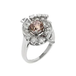 Josephs Jewelers Estate>Estate Platinum Yellow Brown Diamond Ring