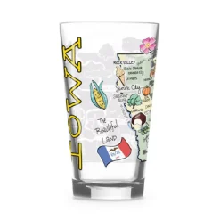 Josephs Jewelers Serveware>Fishkiss Iowa 16oz Glass