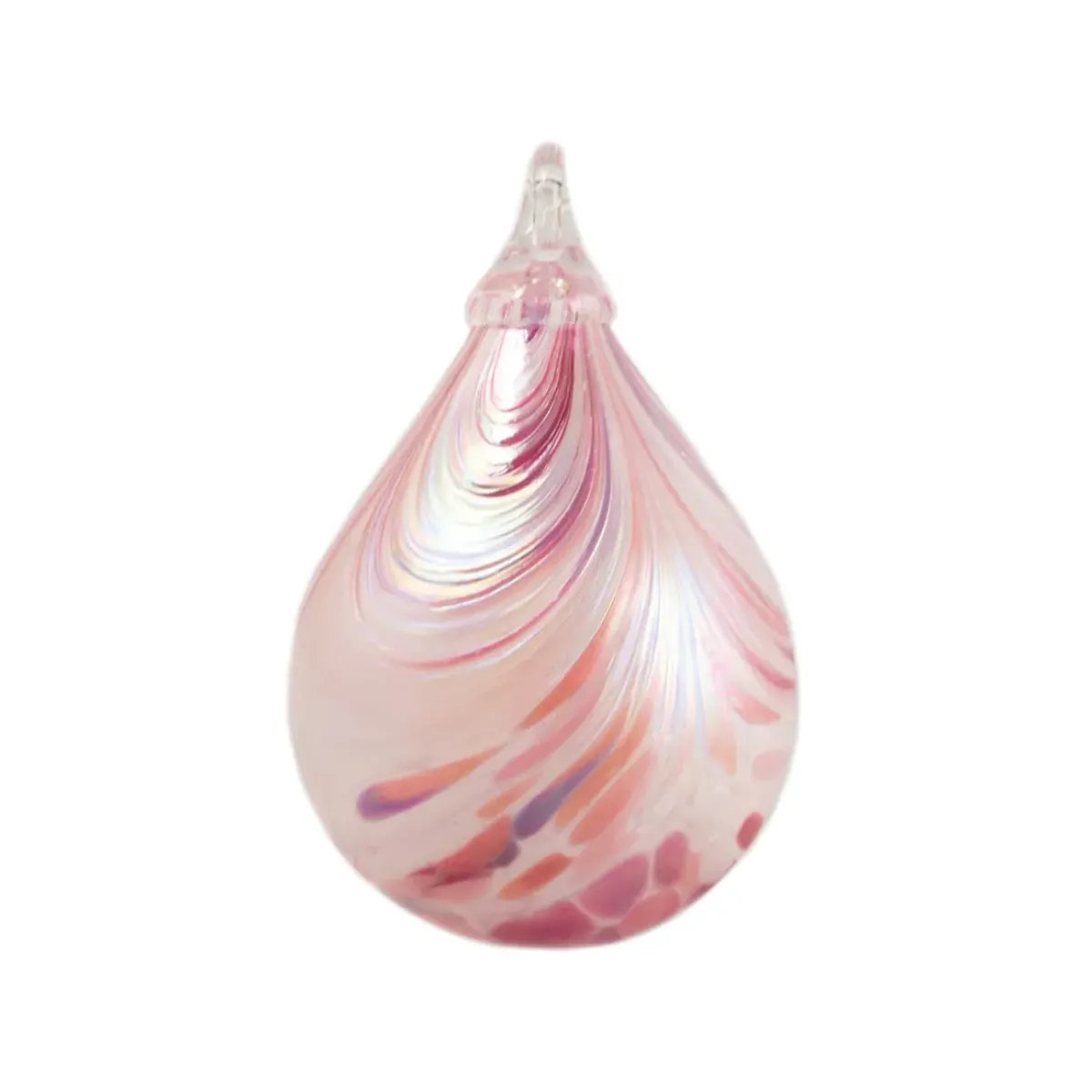Josephs Jewelers Home Décor>Glass Eye Studio – Pink Taffy Raindrop Ornament