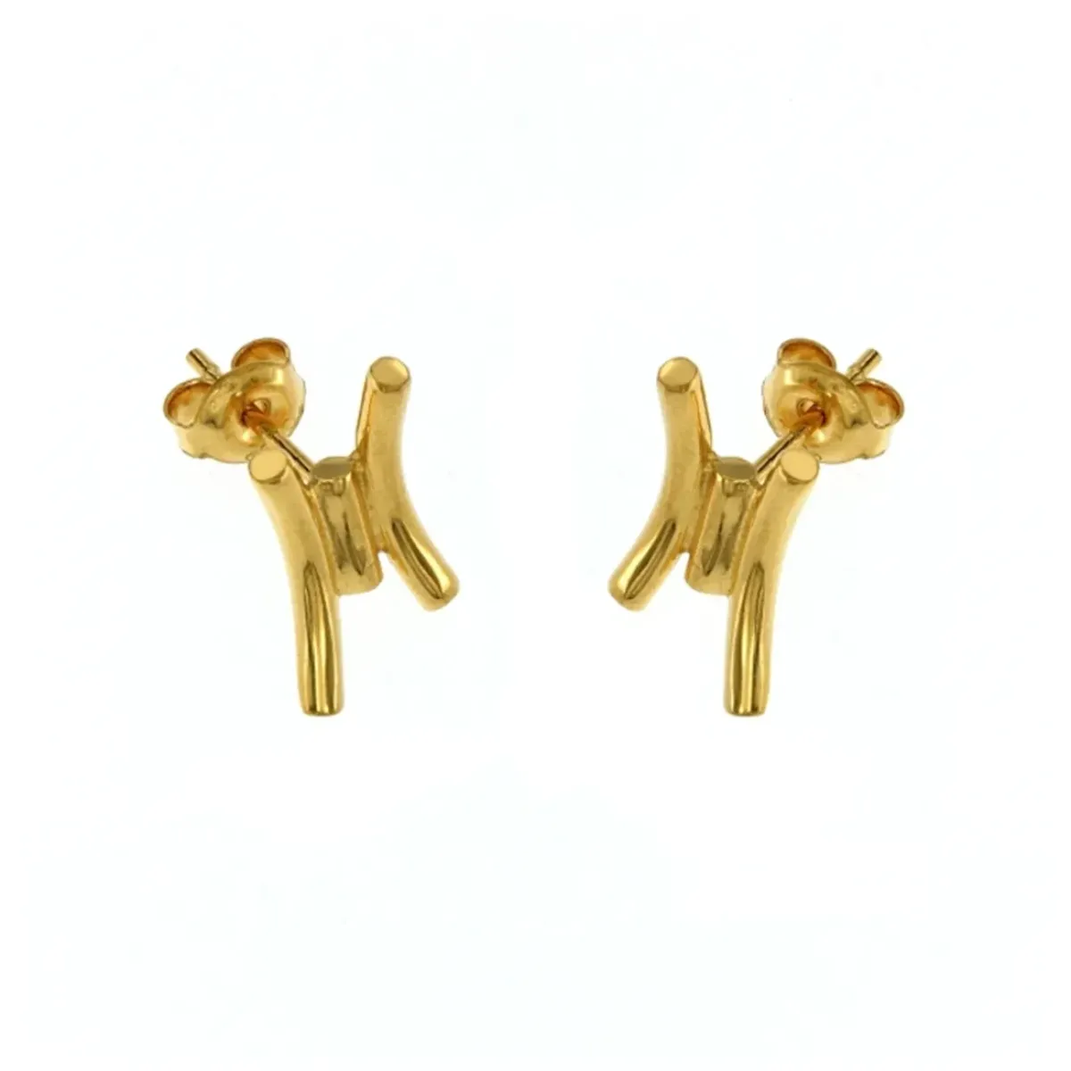 Josephs Jewelers Earrings>Gold Plated Sterling Silver Whiskers Stud Earrings