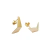 Josephs Jewelers Earrings>Gold Plated Sterling Silver Geometrical Hoop Earrings