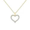 Josephs Jewelers Necklaces And Pendants>Gold Plated Sterling Silver Cubic Zirconia Open Heart Pendant with Chain