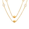 Josephs Jewelers Necklaces And Pendants>Gold Plated Sterling Silver Rainbow Moonstone Station Necklace
