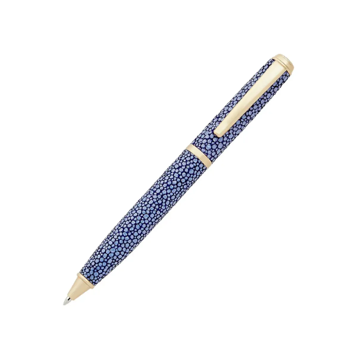 Josephs Jewelers Home Décor>Graphic Image – Sapphire Pebble Shagreen Leather Wrapped Pen