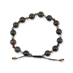 Josephs Jewelers Bracelets>Gray Jade and Rainbow Bead Bracelet