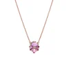 Josephs Jewelers Necklaces And Pendants>14K Rose Gold Amethyst and Diamond Flower Necklace
