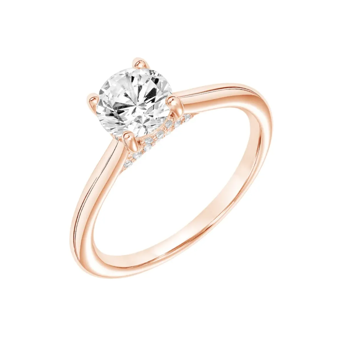 Josephs Jewelers Engagement Rings>14K Rose Gold Hidden Halo Engagement Ring Semi-Mounting
