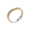Josephs Jewelers Wedding Bands For Women>14K Two-Tone Diamond Double Contour Wedding Band