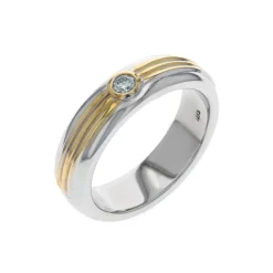 Josephs Jewelers Wedding Bands For Men>14K Two-Tone Light Green Diamond Wedding Band