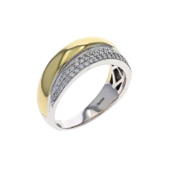 Josephs Jewelers Rings>14K Two-Tone Pavé Diamond Band