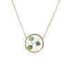 Josephs Jewelers Necklaces And Pendants>14K Two-Tone Tourmaline Cabochon Necklace