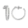 Josephs Jewelers Earrings>14K White Gold 1.30 Carat Diamond Hoop Earrings