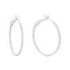 Josephs Jewelers Earrings>14K White Gold 25 mm Diamond Hoop Earrings