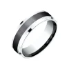 Josephs Jewelers Wedding Bands For Men>14K White Gold and Titanium Wedding Band