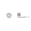 Josephs Jewelers Earrings>14K White Gold Bezeled Cubic Zirconia Stud Earrings