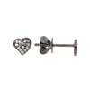 Josephs Jewelers Earrings>14K White Gold Black Finish Heart Diamond Earrings