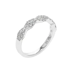 Josephs Jewelers Rings>14K White Gold Criss Cross Diamond Band