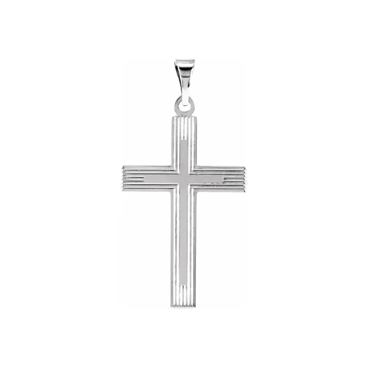 Josephs Jewelers Necklaces And Pendants>14K White Gold Cross Pendant with Design