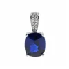 Josephs Jewelers Necklaces And Pendants>14K White Gold Cushion Sapphire Pendant with Diamond Bail