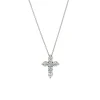 Josephs Jewelers Necklaces And Pendants>14K White Gold Diamond Cross Pendant and Chain