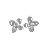Josephs Jewelers Earrings>14K White Gold Diamond Flower Earrings