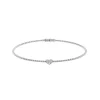 Josephs Jewelers Bracelets>18K White Gold Diamond Heart Bangle Bracelet