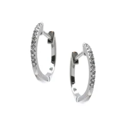 Josephs Jewelers Earrings>14K White Gold Diamond Hoop Earrings