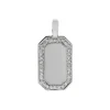 Josephs Jewelers Necklaces And Pendants>18K White Gold Diamond Rectangular Disk Pendant