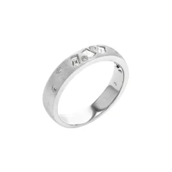 Josephs Jewelers Rings>14K White Gold Flush-Set Diamond Satin Finish Band