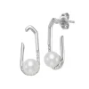 Josephs Jewelers Earrings>18K White Gold Freshwater Pearl and Diamond Earrings