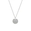 Josephs Jewelers Necklaces And Pendants>14K White Gold Half Diamond Pavé Disc Pendant with Chain