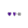 Josephs Jewelers Earrings>14K White Gold Heart Amethyst Stud Earrings