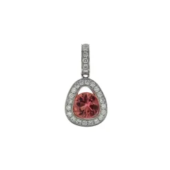 Josephs Jewelers Necklaces And Pendants>14K White Gold Imperial Topaz and Diamond Halo Pendant