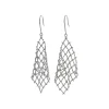 Josephs Jewelers Earrings>18K White Gold Mesh Sparkle Dangle Earrings