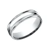 Josephs Jewelers Wedding Bands For Men>14K White Gold 6.5mm Satin and Polished Finish Wedding Band