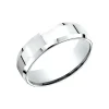 Josephs Jewelers Wedding Bands For Men>14K White Gold 6.5mm Wide Polished Finish Beveled Wedding Band