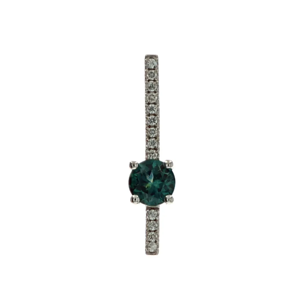 Josephs Jewelers Necklaces And Pendants>14K White Gold Montana Sapphire and Diamond Pendant