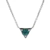 Josephs Jewelers Necklaces And Pendants>14K White Gold Montana Sapphire Triangular Necklace